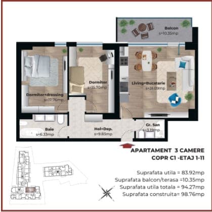 3 Camere Metropolitan Viilor — fotografia 5